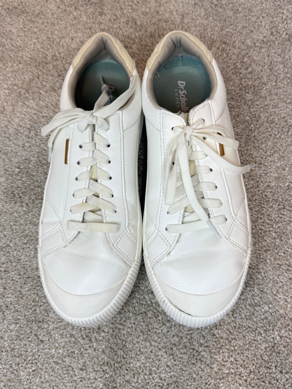 Dr. Scholl's man White Leather Low-Top Sneakers